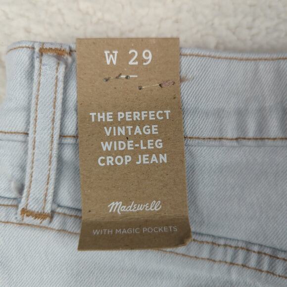 Madewell The Perfect Vintage Wide Leg Crop Jeans Women's Size 29 Light Wash - Picture 6 of 9